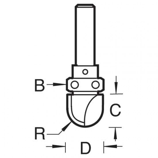 13/42X1/4TC Guided panel cove 9.5mm radius
