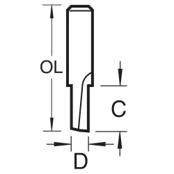 2/01X1/4TC Single flute cutter 1.5mm diameter