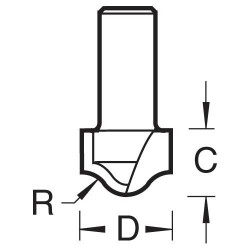 22/03X1/2TC Flat ogee cutter