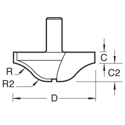22/08X1/2TC Large roman ogee cutter