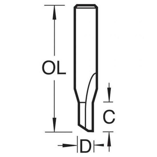 3/0X1/2TC Two flute cutter 4.7mm diameter