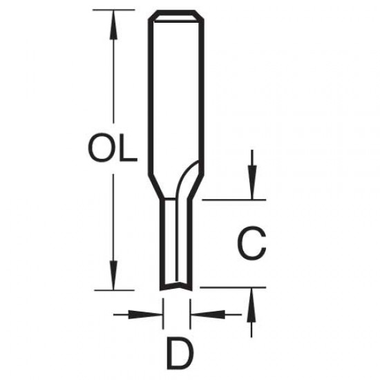 TR01X8MMTC Two flute cutter 3.2mm diameter