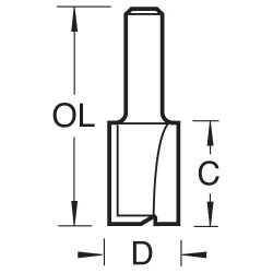 3/08X1/4TC Two flute cutter 12.7mm diameter