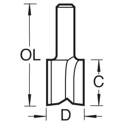 3/8LX1/4TC Two flute cutter 12mm diameter