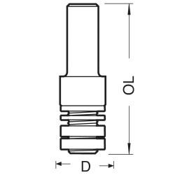 33/22X1/2 Arbor for 12mm bore groover for 34/17TC only