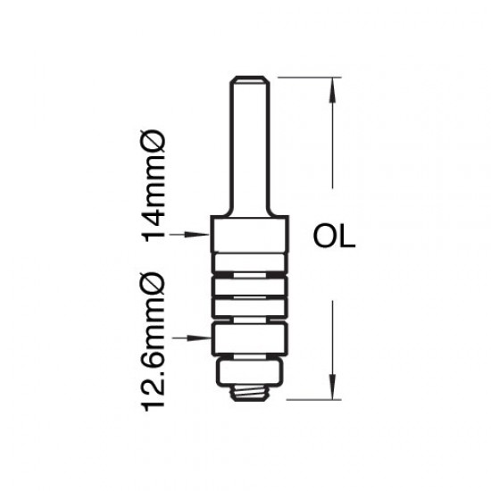SP-338D Arbor for 338 and 339 with spacers