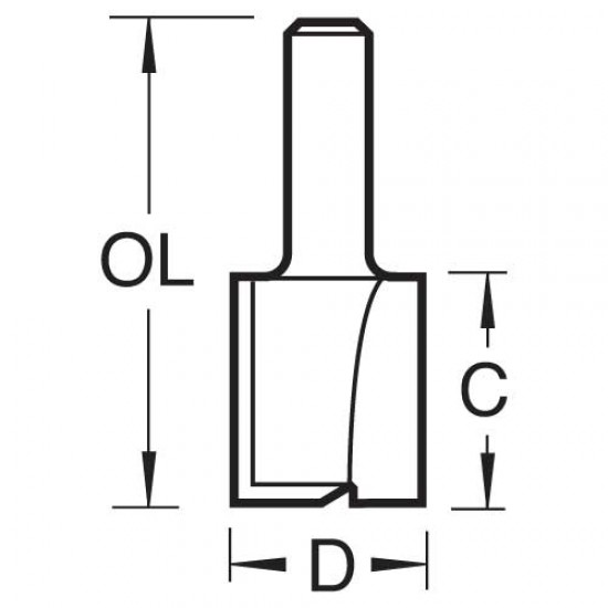 3/61X1/4TC Two flute cutter 10mm diameter