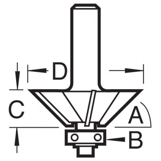 41/5X1/4TC Guided 3 flute 45 degree chamfer x 11mm cut