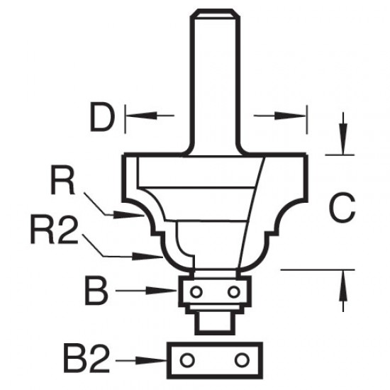 46/250X1/4TC Bearing guided ogee cutter