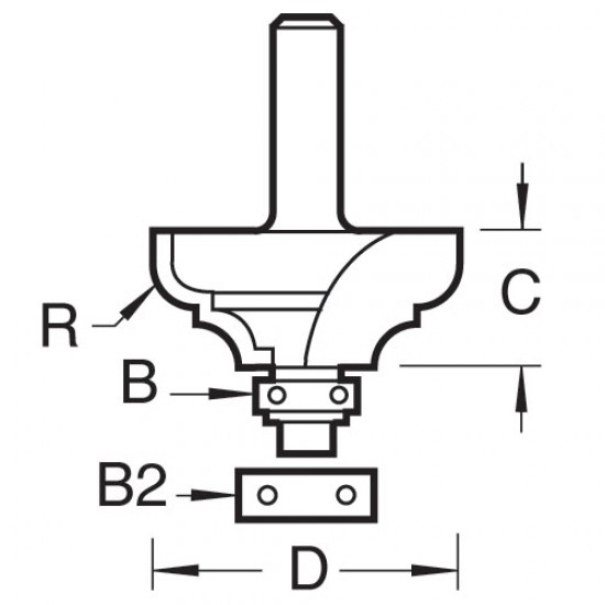 46/29X1/4TC Bearing guided classic cutter