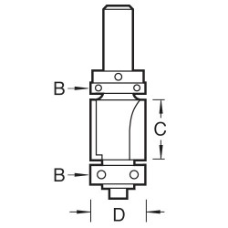 46/301X1/2TC Double guided trim profile cutter