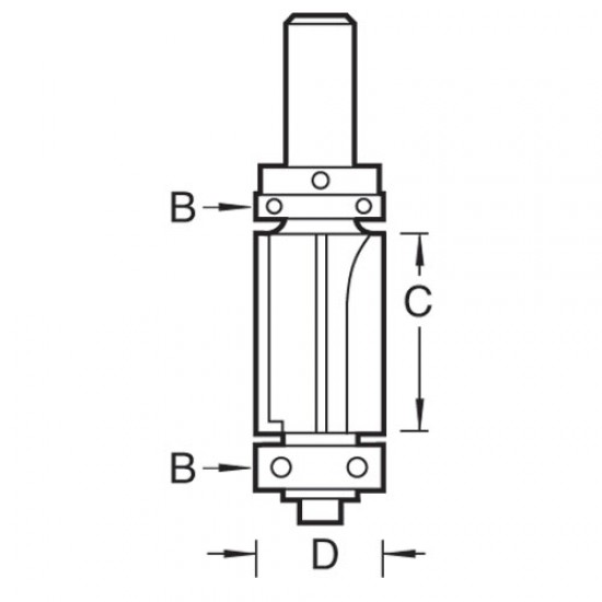 46/501X1/2TC Double guided trim profile cutter four flute