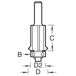 46/85X1/4TC Trimmer and V groove 16mm diameter 25.4mm length
