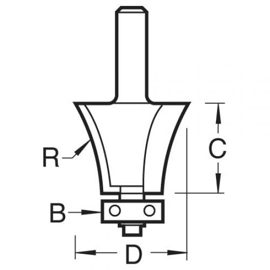 46/9/50X1/4TC Bearing guided round over Queen Anne