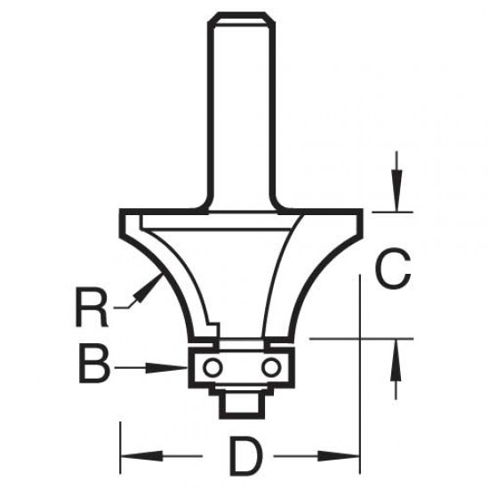 46/9/60X1/4TC Bearing guided window board cutter