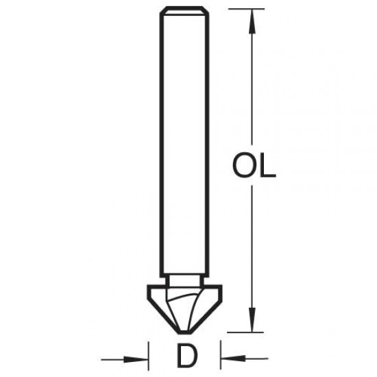 49/50X1/4HSS Three flute 90 degree countersink 12.7mm diameter