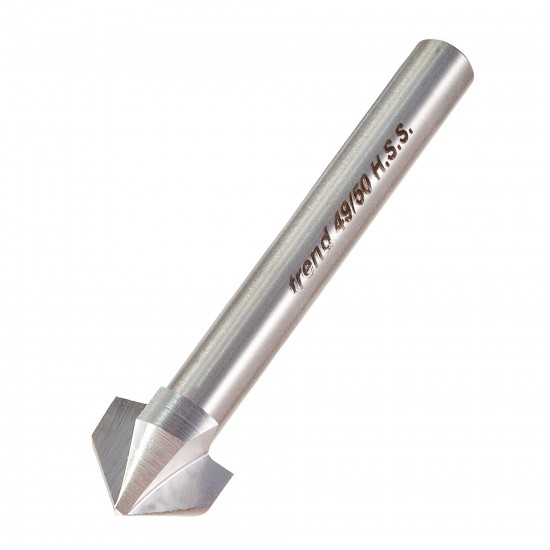 49/50X1/4HSS Three flute 90 degree countersink 12.7mm diameter