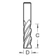56/3X1/2HSS Acrylic Spiral 4 flute 12.7 x 45mm cut x 96mm