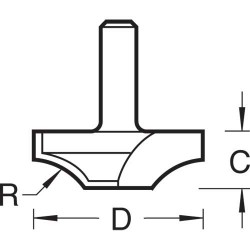 7/06X1/4TC Flat ovolo 12mm radius