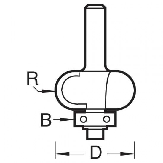 8/20X1/4TC Bearing guided sunk bead cutter