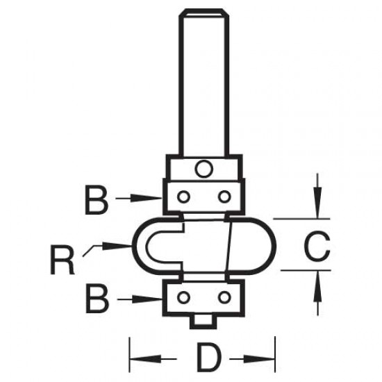 8/51X1/4TC Double guided sunk bead cutter
