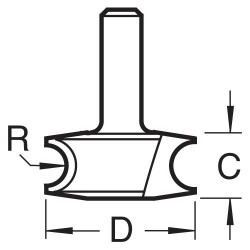 84/09X1/4TC Decor sunk bead cutter