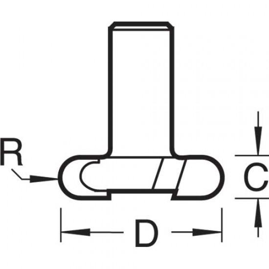 86/05X1/2TC Radius sunk bead cutter 5mm radius