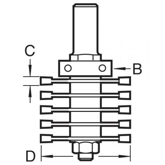 876X1/2TC Comb jointer set