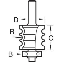 9/75X1/2TC Bearing guided multi-reed cutter