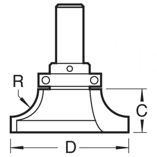 90/20X1/2TC Bull nose cutter