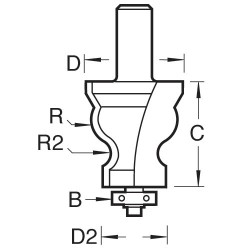 92/20X1/2TC Bearing guided decor cutter