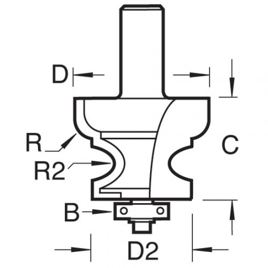 92/27X1/2TC Bearing guided decor cutter