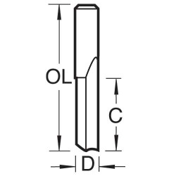 ACR2/80X1/2TC Acrylic 12.7mm x 32mm single flute