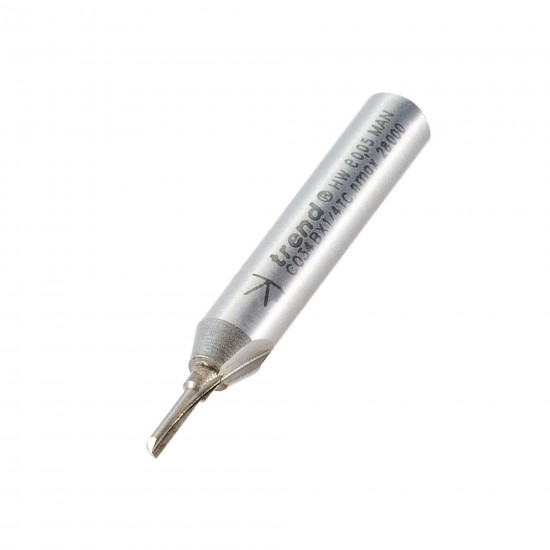 C034BX1/4TC One Flute 1.5mm diameter x 6mm cut