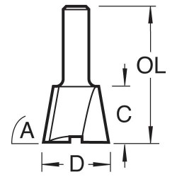 C041AX1/4TC Dovetail cutter angle=104 degrees 12.7mm diameter