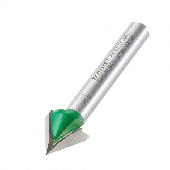 C043X1/4TC Chamfer V groove cutter angle=60 degrees