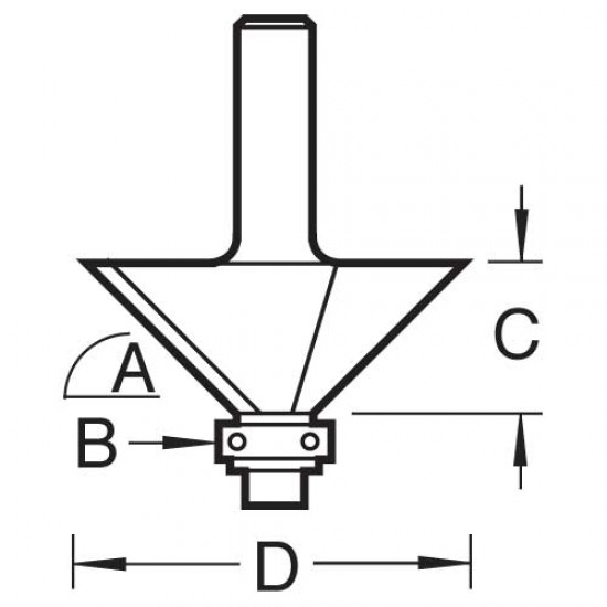 C049X1/4TC Self guided chamfer angle=45 degrees x 12.7mm Cut