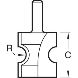 C067X1/4TC Staff bead 2mm radius