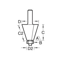 C138AX1/4TC Self guided chamfer 60 degrees x 20.6mm cut