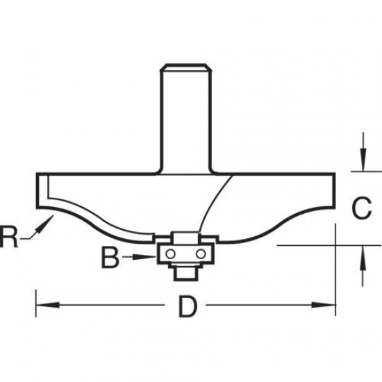 C184X1/2TC Ogee panel mould cutter 22mm radius 86mm diameter