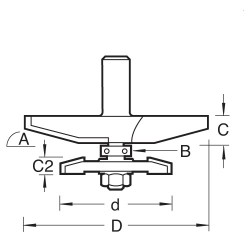 C170AX1/2TC Guided bevel raiser & back cut 15 degree