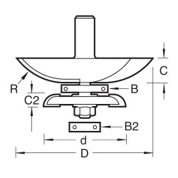 C183BX1/2TC Guided radius raiser & back cutter R40mm