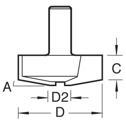 C186X1/2TC Bevel panel raiser 10 degrees 50mm diameter