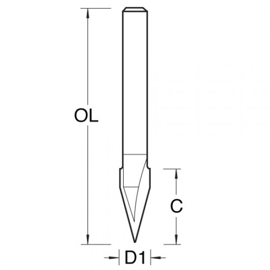 CNCM/1X4MMTC 30 deg v groove 6.3mm wood 4635V030