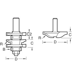 CR/PDS1X1/2TC Panel door set ogee