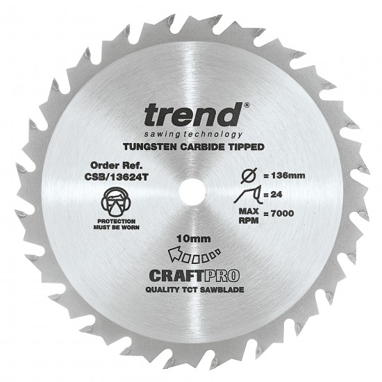 CSB/13624T Craft saw blade 136 x 24 teeth x 10 thin