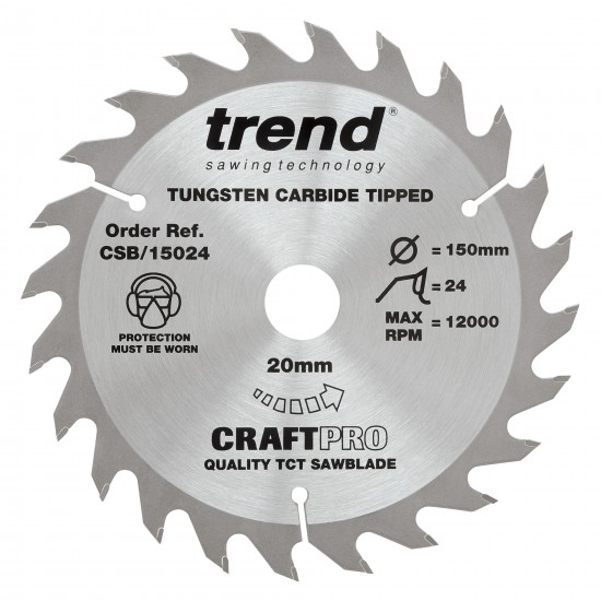 CSB/15024 Craft saw blade 150mm x 24 teeth x 20mm
