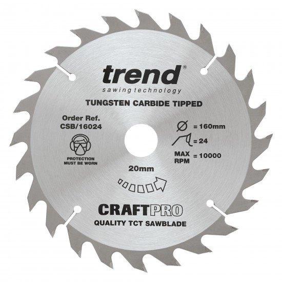 CSB/16024 Craft saw blade 160mm x 24 teeth x 20mm