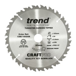 CSB/16024A Craft saw blade 160mm x 24 teeth x 20mm
