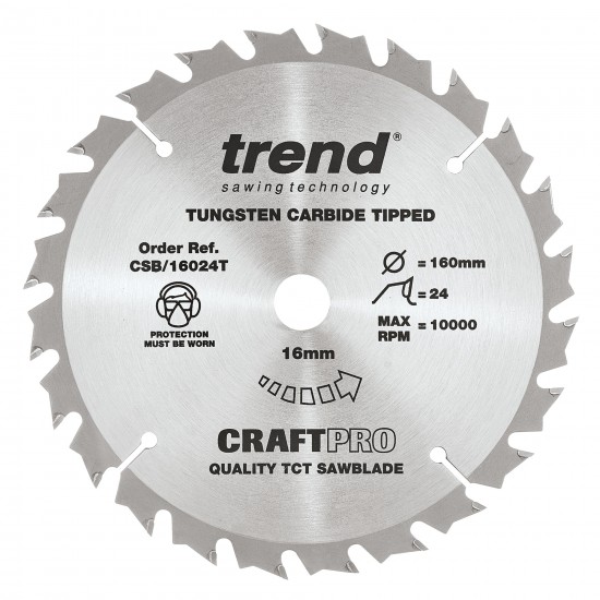 CSB/16024T Craft saw blade 160mm x 24 teeth x 16 thin
